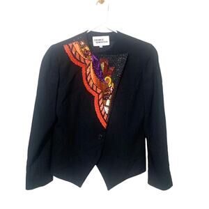 George Simonton Vintage Beaded Sequined Embellished Statement Cocktail Jacket  8